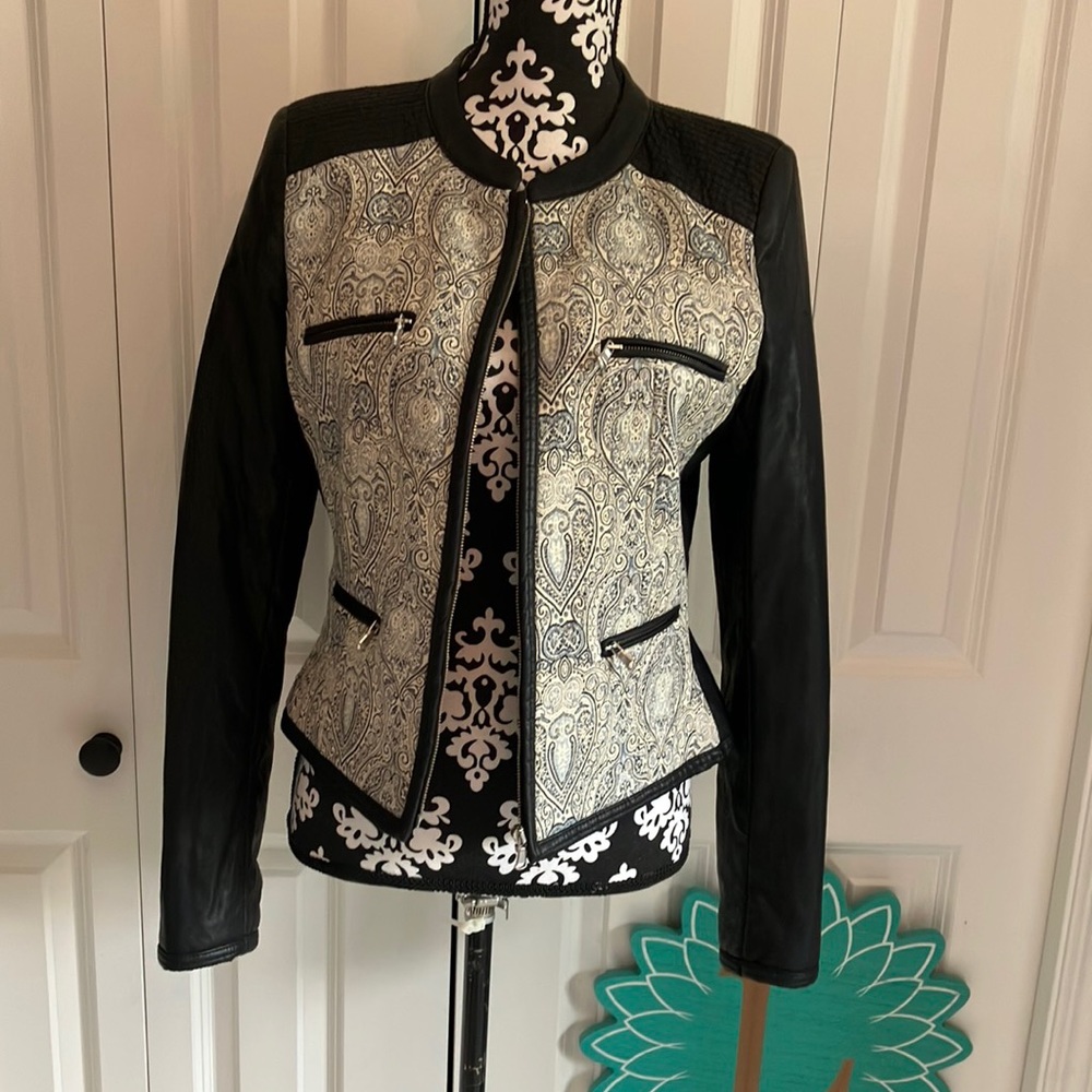 Zara Black and White Bomber Jacket